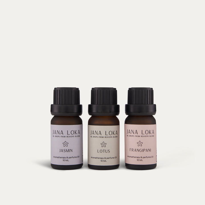 Velvet Bloom Ritual Trio | Lotus, Jasmine & Frangipani - סט שמן לוטוס, שמן יסמין, שמן פראנג'יפאני